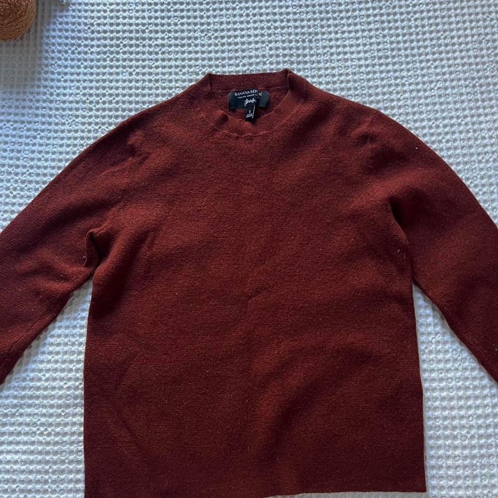 Italian merino yarn burgundy/brown sweater XS(S)
